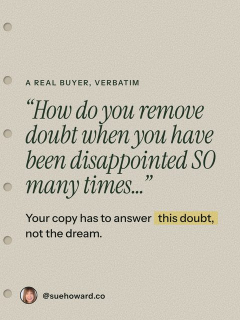 A real buyer asks how to remove doubt after being disappointed so many times.